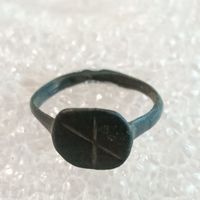 Перстень старинный с рисунком "Х" , ВКЛ