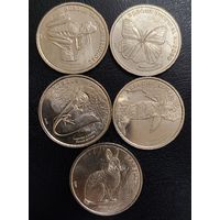 Коста-Рика, 50 колонов комплект из 5 монет.