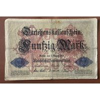 Банкнота 50 марок 1914 год. Германская империя.