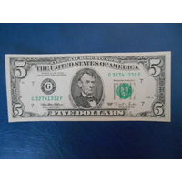 США. 5 долларов 1995 г. "G"