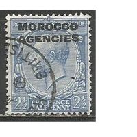 Британское Марокко. Король Георг V. Надпечатка на Британии. 1925г. Mi#57.