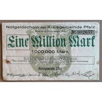 Германия 1 миллион 1000000 марок без года /11. August 1923/ Пфальц (Pfalz), BAY248a, N # * (# 4,5 mm)