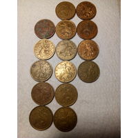 Российская Федерация сборный лот. 50 копеек. 15 штук. без повтора.