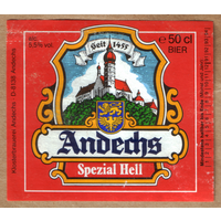 Этикетка пива Andechs Германия б/у Ф871