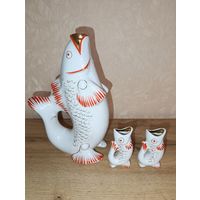 Кувшин Рыбка и две стопки (все лоты с 1 руб без МЦ)