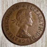 Монета 1/2 пенни 1965 год. Великобритания. Королева Елизавета II С рубля без МЦ.