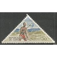 Конго(Киншаса). Рыболов. Доплатная марка. 1961г. Mi#1.