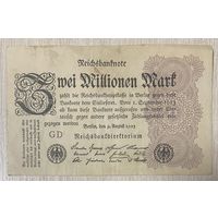 Банкнота 2 миллиона марок 1923 год. Веймарская республика. С рубля без МЦ.