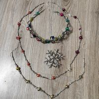 Бусы стеклянные стеклярус набор Снегурочка диадема СССР