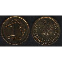 Польша y923 1 грош 2014 год (Cross) (нов.тип) надпись под орлом (_alb2