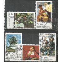 ГДР. Живопись в Берлинском Национальном музее. 1974г. Mi#2001-05. Серия с СГ.