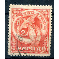 Британские колонии - Папуа - 1932г. - жизнь в Папуа, ландшафты, райская птица, 2 Р - 1 марка - гашёная [Mi 82]. #3-WB-70-A-1