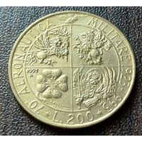 Италия 200 лир, 1993 70 лет военной авиации     ( 1-11-4 )