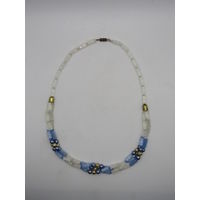 С рубля. Редкость. Нежно-голубой цвет. Бусы из сатинового стекла. Чешское сатиновое стекло. Ретро времен СССР. м