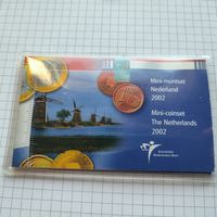 Редкий  набор мини-евро монет Нидерландов 2002 года . R-1.
