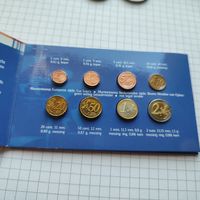 Редкий  набор мини-евро монет Нидерландов 2002 года . R-1.