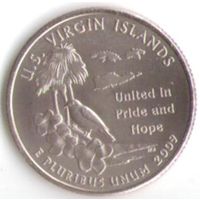 25 центов 2009 г. Американские Виргинские острова серия Штаты и Территории Двор D _UNC