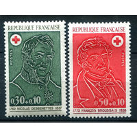 Франция - 1972г. - Красный Крест, известные люди, медики - 2 марки - полная серия, MH [Mi 1815-1816]. #2-Fr-41-A-1