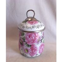 Чайница Банка для сыпучих продуктов Сыпучка Эмаль Роза