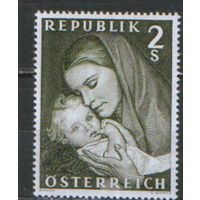 Полная серия из 1 марки 1968г. Австрия "День матери. Адальберт Пилч "Мать с ребенком" MNH