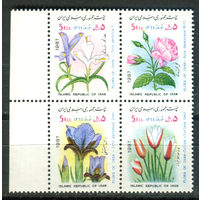 Иран - 1987г. - Иранский Новый Год. Цветы - 4 марки - сцепка - полная серия, MNH с незначительным дефектом клея [Mi 2201-2204]. #O-Se-Z-1-9