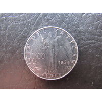 Ватикан. 100 лир.1958. С 20 копеек. Распродажа коллекции. Смотрите другие лоты.