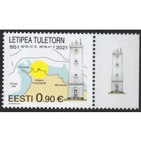 Эстония 2021. Маяк Летипеа. Карта. 1 марка (796)
