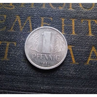 1 пфенниг 1981 (A) Германия ГДР #30 AU