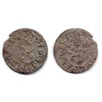 Шеляг н/д, Сигизмунд III Ваза, Рига. Редкий вариант без даты на Рв., лис вправо, R6!