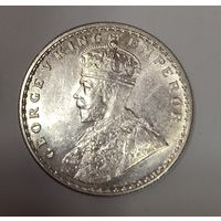 Торги с 1р! 1 рупия 1918 Индия - горящая! В коллекцию! Серебро начала 20в!