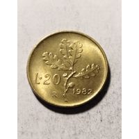 Италия 20 лир 1982