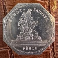 Германия Нюрнберг нотгельд 20 пфеннигов 1920 год. Художественный фонтан. трамвайный жетон