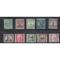 США-1931, (Скотт.692-701), гаш.  , Стандарт, Президенты,Перф. 11х10 1/2(полная серия)