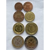 Мальта набор 1, 2, 5, 10, 20, 50 евроцентов, 1, 2 евро