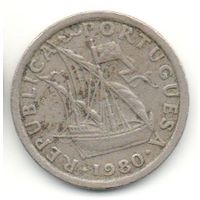ПОРТУГАЛЬСКАЯ РЕСПУБЛИКА 2.5 ЭСКУДО 1980. КОРАБЛЬ. ПАРУСНИК.