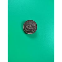 Значок тяжёлый бабслей, сани.