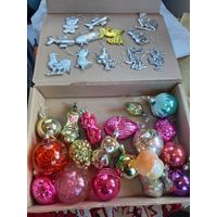 Елочные игрушки СССР Красноармеец грибок-прищепка буратино и другое классное