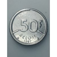 Бельгия 50 франков 1987 года . Надпись на Галанском языке  , BELGIE .