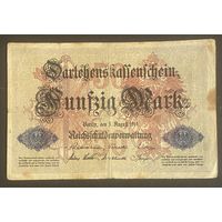 Банкнота 50 марок 1914 год. Германская империя.