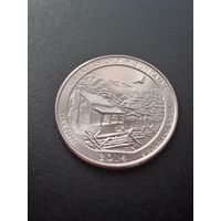 США 25 центов 2014 г. D - Национальный парк Грейт-Смоки-Маунтинс