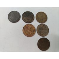 Лот монет 1 копейка СССР 1962, 1963, 1965, 1967, 1969