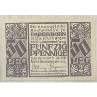 Нотгельд Падерборн 50 пфеннигов 1921 год. Веймарская республика
