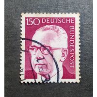 Марка Германия 1972 год Густав Хайнеман
