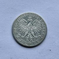 Монета СЕРЕБРО Польша 2 злотых 1934 год Ядвига ОТЛИЧНЫЕ