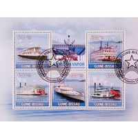 Гвинея-Биссау 2009. Речные пароходы. Малый лист