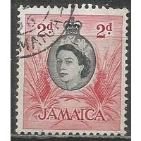 Ямайка. Королева Елизавета II. Ананасы. 1956г. Mi#163.