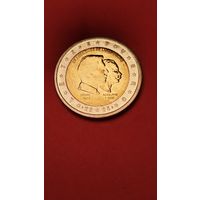 2 Евро 2005. Люксембург.50 лет правящему монарху Анри Нассау и 100 лет со дня смерти герцога Адольфа. С рубля. (05)