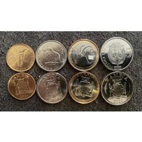 ЗАМБИЯ Набор 2024 50 нгве, 1, 2, 5 квача , животные 4 шт UNC флора фауна