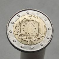 Латвия 2 евро 2015 30 лет флагу Европейского союза