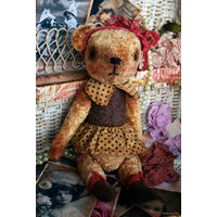 Авторская, неповторимая Мишутка_Тедди/Teddy_из серии: "Париж-Париж" в ед./экз., - наполнена опилочками и шерстью, просто очаровательная мишулька по имени "АлИнС"-!